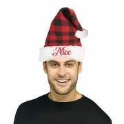 Nice Black, Red & White Polyester Santa Hat - One Size - Morris Costumes