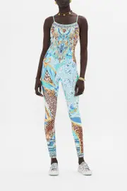SCOOP BACK CATSUIT SKY CHEETAH