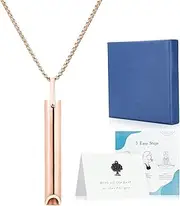Stainless Steel Mindful Breathing Necklace, Anxiety Relief Items,Anxiety Necklace,The Shift Necklace for Anxiety, Stress, Panic Attack Relief Meditation Tools (golden)
