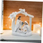 Nativity Set for Christmas Indoor Nativity Scene Decoration, Sculpted White