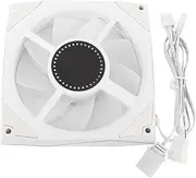 PC Case Fan, 120mm Fan CPU Cooler Positive 9 Blade ARGB Light Sync CPU Fan Low Noise 4 Pin PWM 5V 3 Pin 800RPM to 1800RPM CPU Cooler CPU Cooling Silent Fan for Replacement (White)