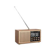 True Sound Vintage Look 4-in-1 Wireless Alarm Clock Charger With Radio & Speaker