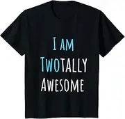 [X.Style] Kids I am Two 2 Year Old Second Birthday 2nd Birthday boy ds892 T-Shirt (S) Black