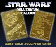 STAR WARS Millennium Falcon 23K GOLD CARD BY SCORE BOARD