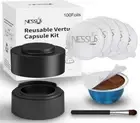 Reusable Vertuo Capsule Kit, for Reusable Nespresso Pods w/100 Pcs Seals &Holder