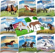 Faccito 24 Pcs Horse Coloring Books Mini Animals Coloring Activity Books Bulk DIY Art Drawing Party Favors for Horse Lover Gifts Farmhouse Animals Party Favors Supplies