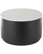 Peyton Lane Metal Living Room Coffee Table With Faux Marble Top