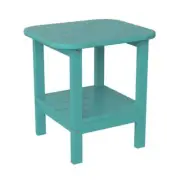 TAYLOR + LOGAN Outdoor Side Table 17" Weather Resistant Lightweight Plastic Blue