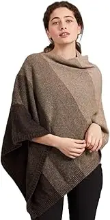 [McDonald] Possum Merino Ombre Womens Poncho-Ebony/Bark/Mocha