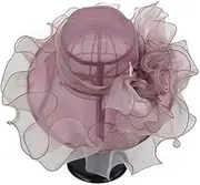 [JKHJFZSA] Vintage Women's Big Beach Hat Floral Hat Wide Brim Fedora Foldable