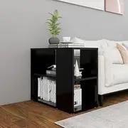 Modern Style Side Cabinet with 2 Shelves, Chipboard Book Cabinet Sofa Table Display Stand Furniture for Living Room Dining Room Hallway 24" x 12" x 20"