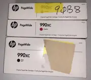 GENUINE SET 3 boxes HP 990XC PageWide Inks P75050 P77750 MOK05XC-MOK28XC SEALED