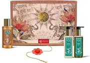 Ashpveda Luxury Ayurvedic Hair Care Wedding Gift Box Set for Women and Men | Premium Luxury Gift Set | Hair Care Gifting Box For with Hair Wash Shampoo, Conditioner and Bhringraj Hair Oil (Gift Box 4)