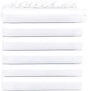 FreshCulture Queen Fitted Sheets, Bulk Pack of 6, Deep Pocket, Soft Microfiber Bottom Sheets for Home, Salons, Hotels, Queen Size Fitted Sheets Only (White)