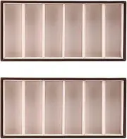 Mellisso 2X 6 Eyeglasses Display Case, Sunglasses Storage Box, Spectacles, Display Tray Holder, Opening Top Flannel Inside.