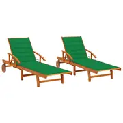 Sun Loungers Outdoor Daybed Sun Bed with and Cushion Solid Wood Acacia vidaXL