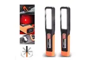 OZNALA 2PCS Rechargeable COB LED Lamp Torch Cordless Work Light Mechanic Flashlight Magnetic Base USB