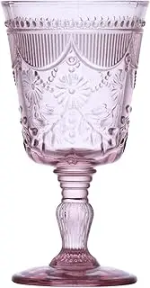 [Fortessa] Debutante Glass Goblet, Set of 6, 10 Ounce, Pink