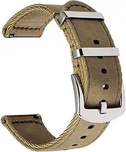 MGHN NATO Strap 18mm 20mm 22mm 24mm Quick Release Nylon Strap Double Thick Canvas Strap Nylon watchband (Color : Brown, Size : 18mm)