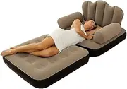 Air Sofa - Foldable Portable Inflatable 2-Layer Sofa, Outdoor Adult Lazy Sofa Inflatable Bed Convenient Folding Recliner