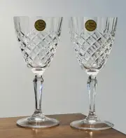 2 Vintage Cristal d’Arques De Flandre 24% Lead Crystal Wine Glasses Discontinued