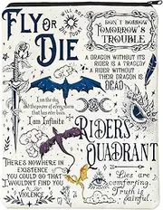 Basgiath War College Dragon Rider Book Cover High Lords and Wingleaders Gift Book Sleeve Bag Pouch for Bookish Fourth Wing Inspired Gift (Flyordie, Medium)