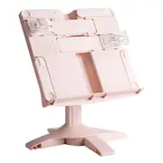Desktop Reading Stand Stable Base Books Holder with Angle Adjustment for Indoor Outdoor Pink