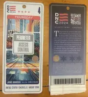 2024 DNC DEMOCRATIC NATIONAL CONVENTION TICKET/ CREDENTIAL! KAMALA HARRIS! DAY#4