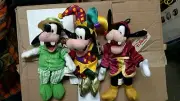 Disney Set of 3 Goofy 8" Mini Bean Bag Plush