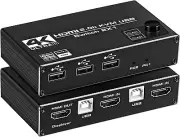 HDMI KVM Switch, 4K@60Hz USB Switch 2x1 HDMI2.0 Ports + 3X USB KVM Ports, Share