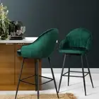 Artiss Bar Stools Stool Set of 2 Kitchen Counter Barstools Dining Chair Velve...