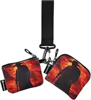 [XYMZR] Mini Zip Around Wristlet keychain Wallet Gothic Cowboy Darkness for Women Personalized Pattern Detachable Dual Pouch Wristlet Portable Wallet Phone Coin Purse, Multi-colored, One Size