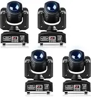 Moving Head Light LED 25W DJ Lights Stage Lighting 8 GOBO 8 Color by DMX-512 Sound Activtaed Control Spotlight for Disco Parties Wedding Church Live Show KTV Club (4Packs)