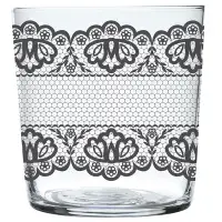 在飛比找Yahoo奇摩購物中心優惠-《EXCELSA》寬口玻璃杯(黑蕾絲370ml) | 水杯 