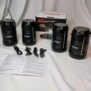Wsky Camping Lanterns 4-Pack USB, Solar Or Battery Rechargeable LED Lights NEW