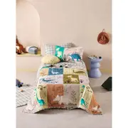 Linen House Kids Prehistoric Patchwork Coverlet Home Bedding Sleep Set