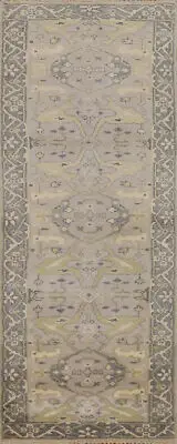 Luxurious Handcrafted Oushak Indian 8 ft. Runner Rug Thick Plush 3x8 ft