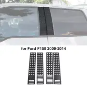 4x US Flag Window Glass B Pillar Post Trim Cover For Ford F150 2009-14 Black (for: Ford)