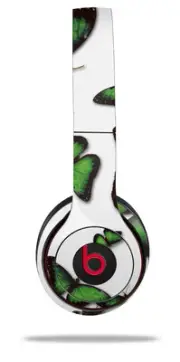 Skin Wrap for Beats Solo Wireless 2 3 4 Butterflies Green SKIN ONLY