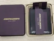 Johnston & Murphy Flip Wallet Extra Card Flap 10341 New w/ Box Black