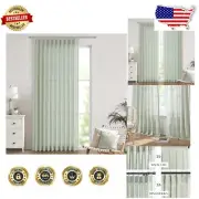 Soft Green Pinch Pleat Semi-Sheer Curtains - Eco-Friendly 120" Light Filters