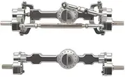 1/10 Front and Rear Axle Set for MN D90 D91 D99 D99S MN99S MN98 MN90 1/12 RC Car Upgrades Parts MN99S CNC Full Metal Fr&on&t and Rear Portal Axle Front&Rear Bridge Axle Set(Silver)