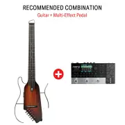 Donner HUSH-I Mute Acoustic-Electric Guitar Kit for Travel Silent Practice - Sunset / Guitar + Arena 2000 Pedal
