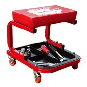 Torin TR6300 Red Rolling Creeper Garage/Shop Seat: Padded Mechanic Stool with
