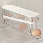 2 Tier Auto Rolling Egg Dispenser Holds 12 To 14 Eggs Non-Slip for Home Kitchen