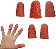 5 Pieces Silicone Finger Gloves,Non-Slip Heat Insulation High Temperature Resistant with Particles Finger Protector,Cut Resistant Finger Cots,for Money Counting Collating Writing Sorting Task