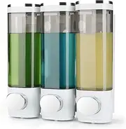 Insdawn Shampoo Dispensers for Shower Wall Mounted Soap Dispenser 3 Chambers Conditioner Body Wash Dispenser Set Shower Soap Dispenser Wall Mounted by Glue or Screws，Chrome,3 Chambers,PC