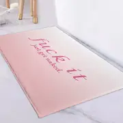 Minimalist Funny Quotes on Ombre Pink Bath Mat for Bathroom Mat Bath Rug Doormat