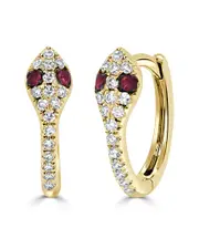 Sabrina Designs 14K 0.14 ct. tw. Diamond & Sapphire Snake Huggie Earrings