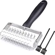 EVEDMOT Pizza Dough Docker Roller - Stainless Steel Pin Puncher With Plastic Handle, Docking Tool for Cookie Pie Pastry Bread